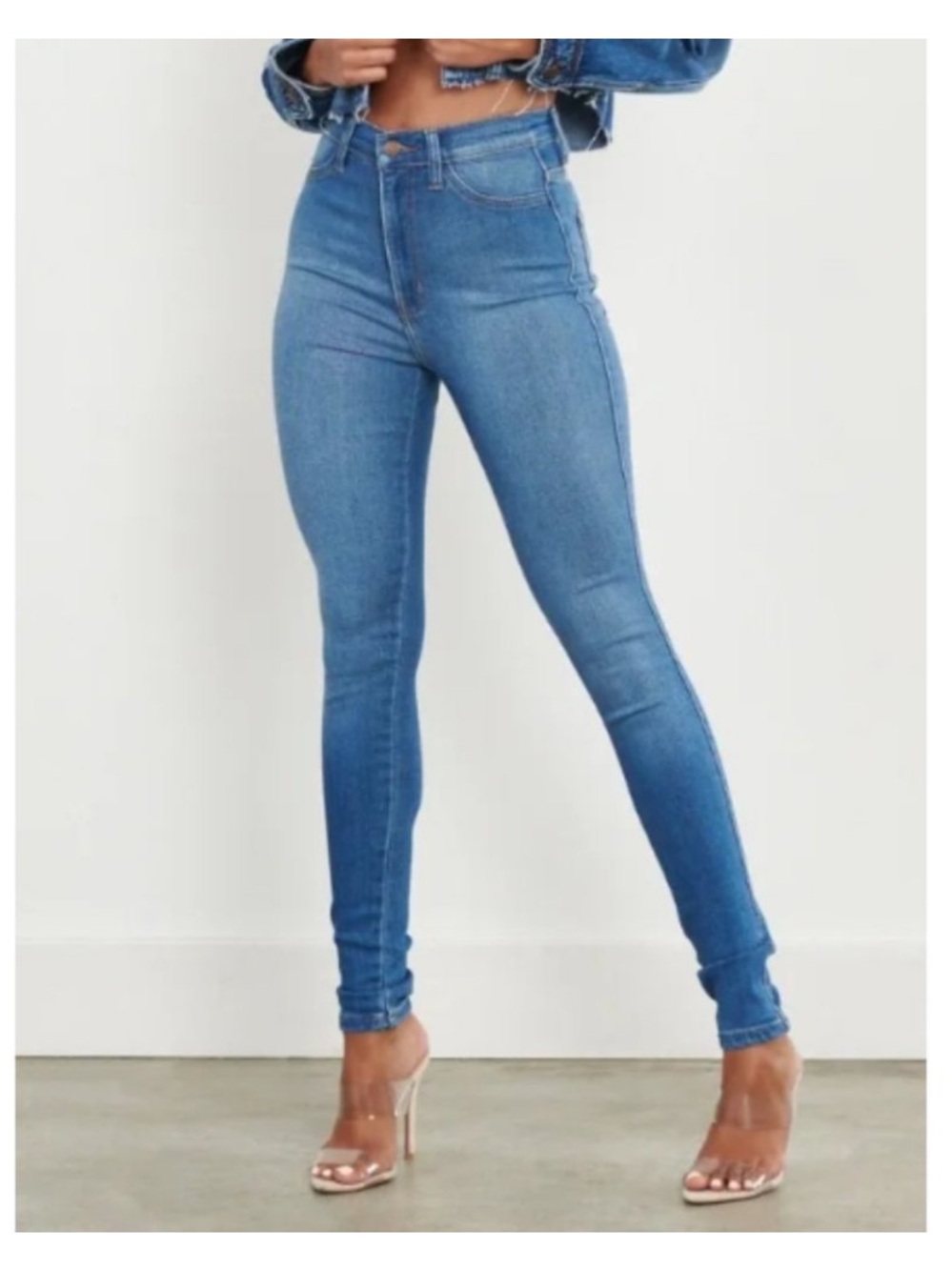 High-Rise Blue Skinny Jeans - Women